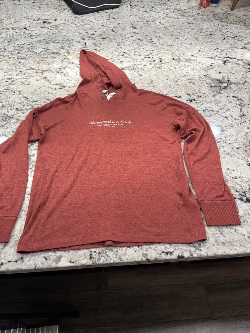 Abercrombie & Fitch Men's Rust Brick Crewneck Hoodie